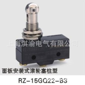 微动开关RZ-15GQ22-B3限位面板安装式滚轮柱塞型RENEW兰鸟点动