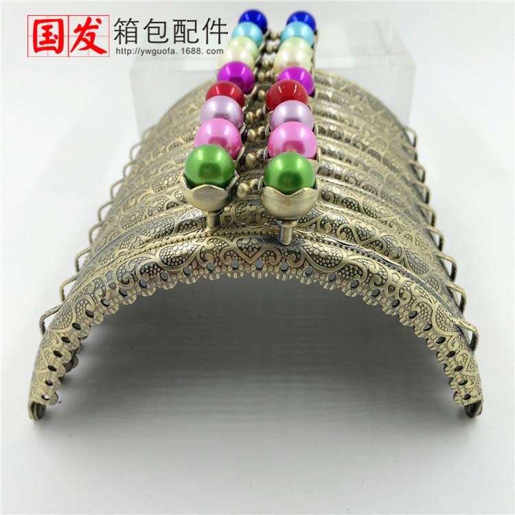 10.5CM cabeza de loto en relieve semicircular (perlas) oro bronce 13 colores opcionales   0167 - GTA