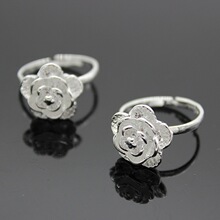 仿银饰品批发 苗银玫瑰花戒指 时尚创意指环女 跑江湖地摊2元店