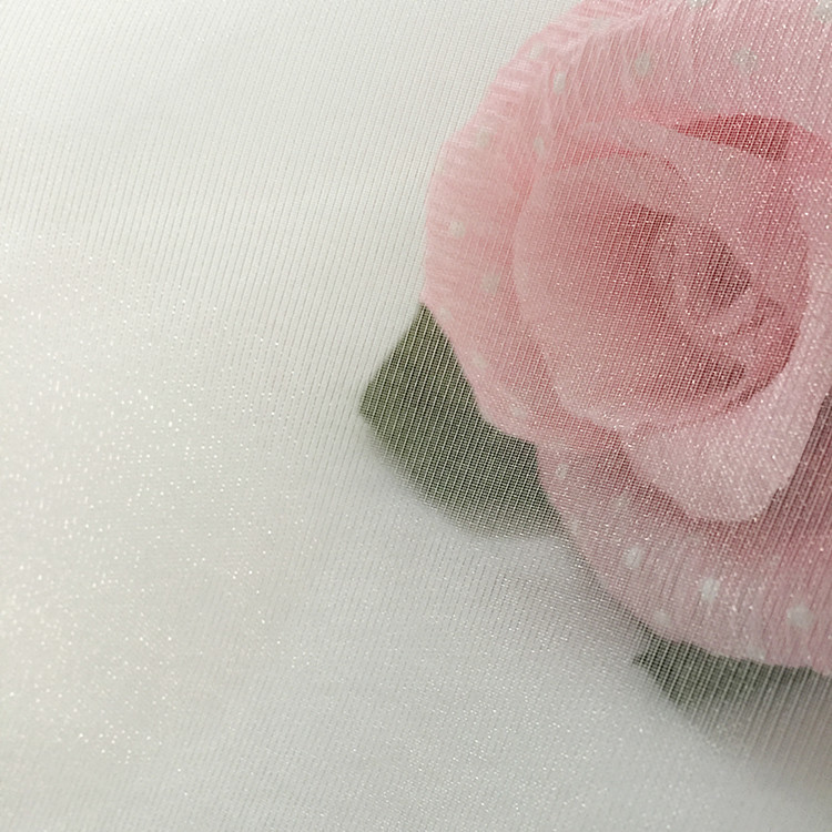 现货供应 单线银丝1*2条纹提花面料金银丝闪光欧根纱面料厂家直销