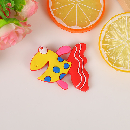 Creative Cute 3D Droplet PVC Soft Rubber Cartoon Animal Magnetic Fridge Magnet, Free Design and Making