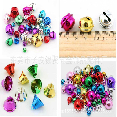 Manufacturer wholesale colorful one-word small bells, red Christmas cross bell pendants, decorative silver copper bells
