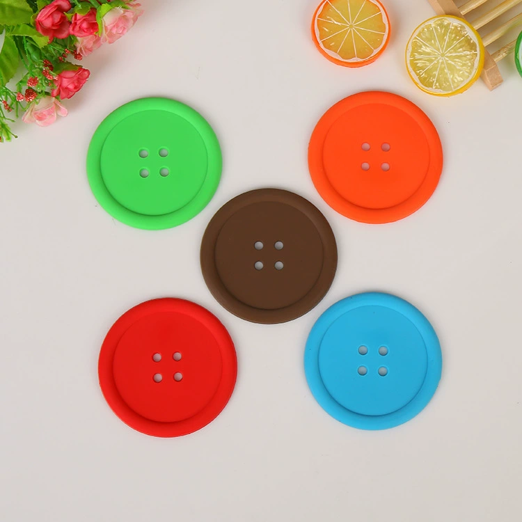 Бутик креативный ПВХ мягкая резиновая подставка Милая супер милая Кнопка Форма теплоизоляционная прокладка на заказ оптом
