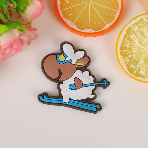 Creative Cute 3D Droplet PVC Soft Rubber Cartoon Animal Magnetic Fridge Magnet, Free Design and Making