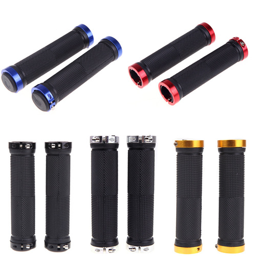 Bicycle handlebar cover mountain bike handlebar aluminum alloy double-sided locking handle cover dead-fly bicycle anti-slip handlebar rubber cover