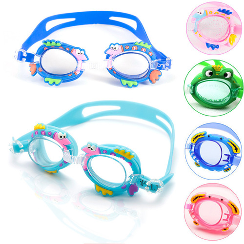 [Manufacturer wholesale] Cute waterproof and anti-fog children's swimming goggles learning swimming goggles baby cartoon goggles with adjustable straps