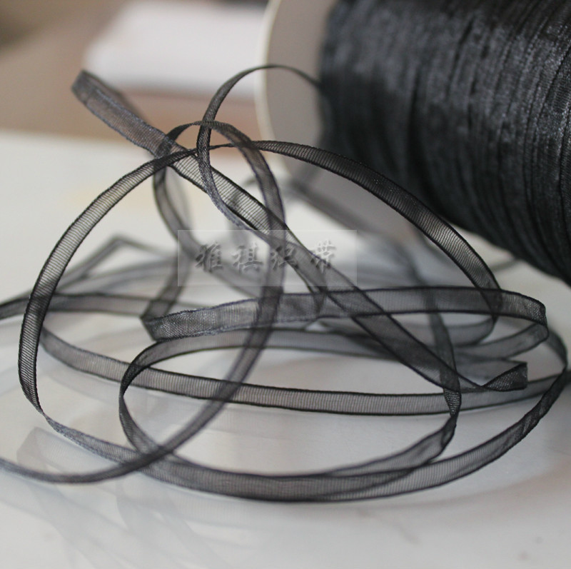 6mm tag rope snow yarn ribbon chiffon ribbon transparent ribbon packaging gift ribbon factory direct 0.7cm yarn ribbon