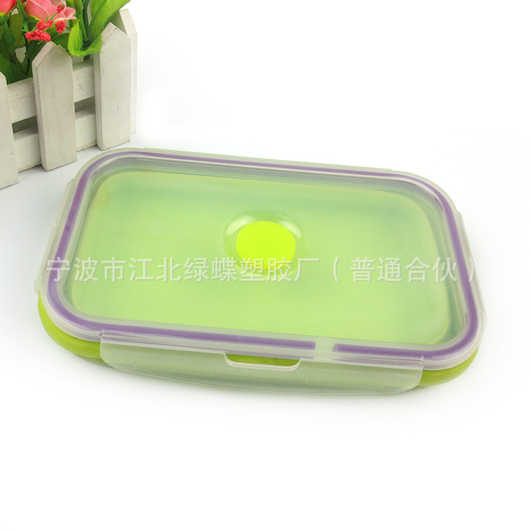 厂家直销 硅胶折叠保鲜盒碗 饭盒泡面碗 方形餐具套装
