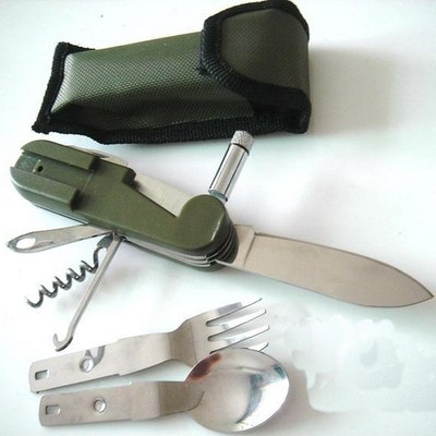 Delivery cloth cover tape LED combination Fork tool multi-function tableware Multi functional knife outdoors Multipurpose Spoons
