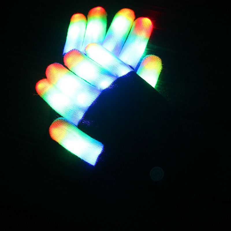Guantes luminosos LED de Halloween para niños transfronterizos coloridos Guantes luminosos de destello de regalo de Navidad ambiente