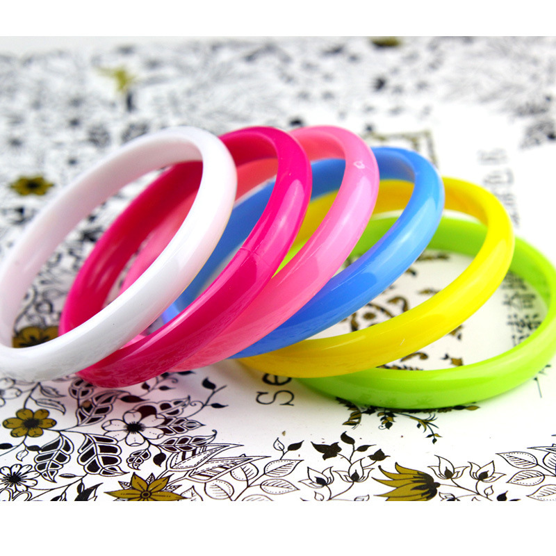 1cm Plastic Bracelet Fluorescent Color Resin Bracelet European and American Party Foreign Trade Cross-Border Jewelry Factory Direct Sales 1cm Plastic Bracelet Fluorescent Color Resin Bracelet European and American Party Foreign Trade Cross-Border Jewelry Factory Direct Sales