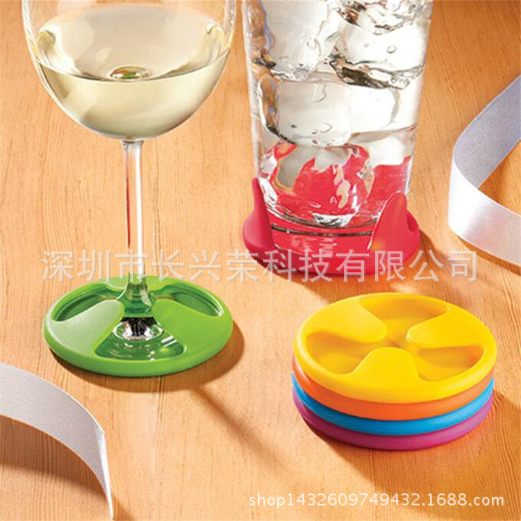 硅胶红酒杯标识垫 硅胶杯子防滑识别器 硅胶杯垫