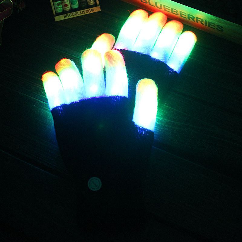 Guantes luminosos LED de Halloween para niños transfronterizos coloridos Guantes luminosos de destello de regalo de Navidad ambiente