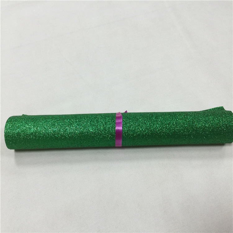 厂家供应撒粉亮晶晶金葱无纺布面料  草绿闪光无纺布布料