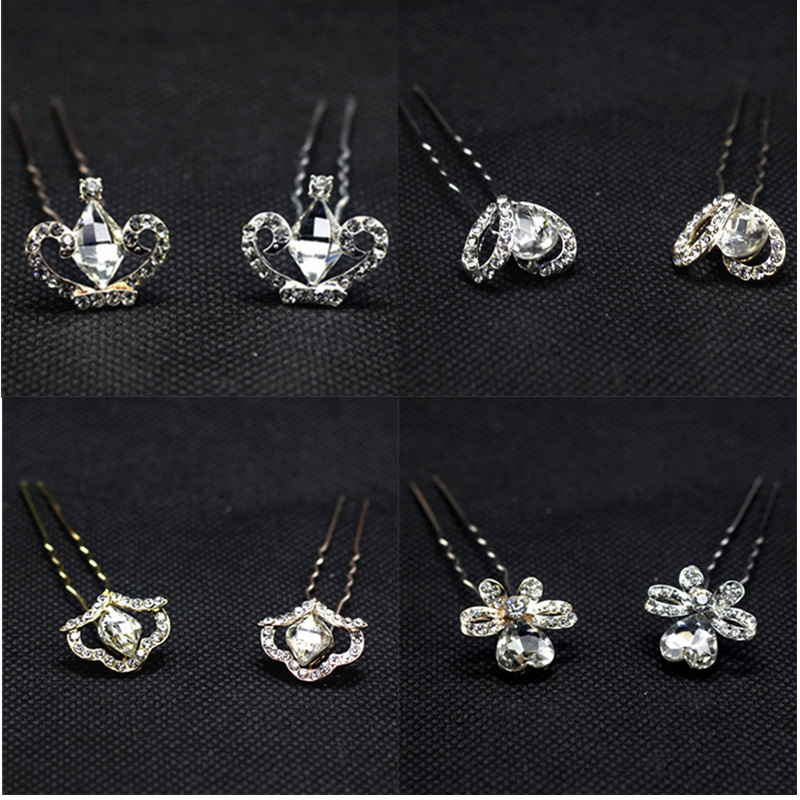 Los fabricantes suministran agujas para el cabello de estrella de cinco puntas de diamantes de imitación, horquilla en forma de U para el cabello, accesorios para el cabello de todo fósforo de moda al por mayor