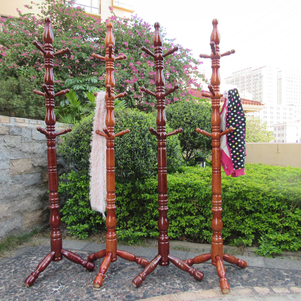 Floor-Standing Coat Rack, Household Solid Wood Clothes Rack, Floor-Standing Clothes Rack, Household Clothes Rack, Hotel Bedroom Simple Wooden Clothes Rack