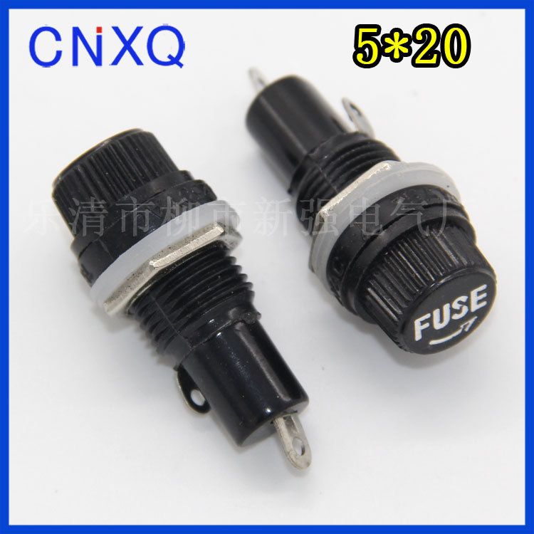 5*20保险管座 胶木 铜保险丝座 小扁保险丝座 12mm