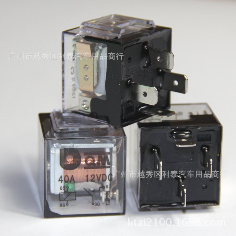 12V40A汽车继电器带指示灯大电流12V80A继电器防水带指示灯继电器