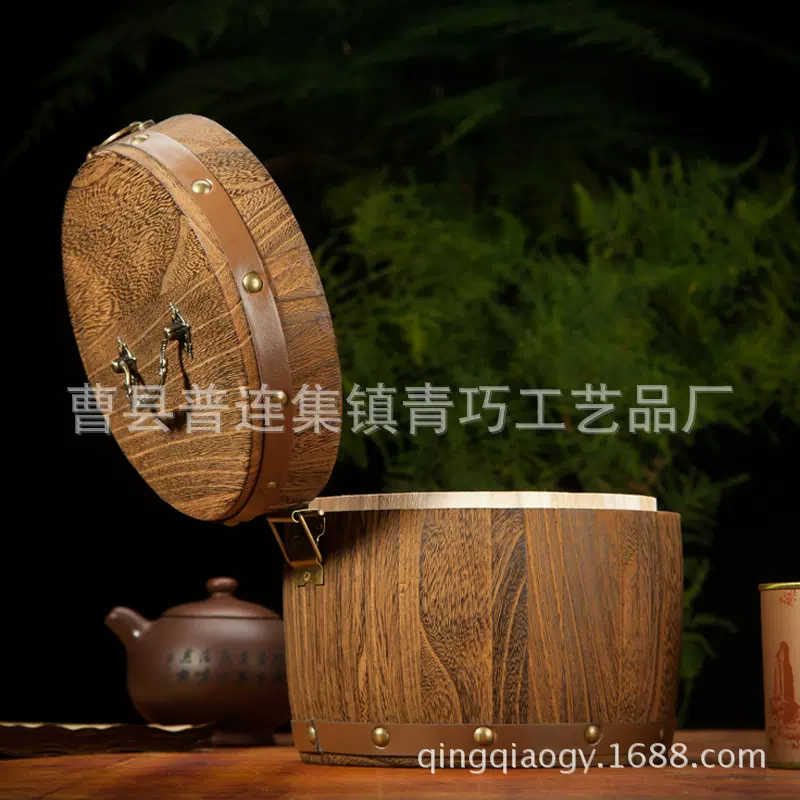 厂里特价直销茶叶桶普洱茶叶桶 实木茶叶包装重烧茶叶木桶批发