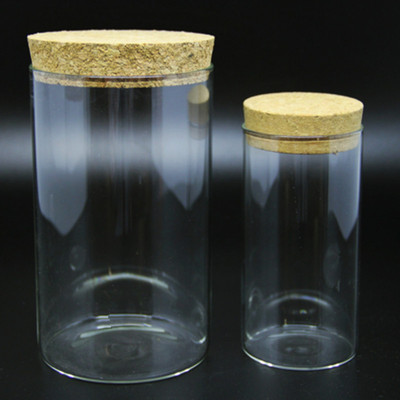 收纳玻璃密封罐带软木塞茶叶罐玻璃储物罐 微景观植物花瓶|ru