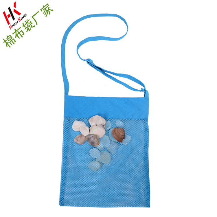 儿童沙滩包帆布包手提袋单肩包布袋贝壳收纳袋网袋袋子帆布袋定制