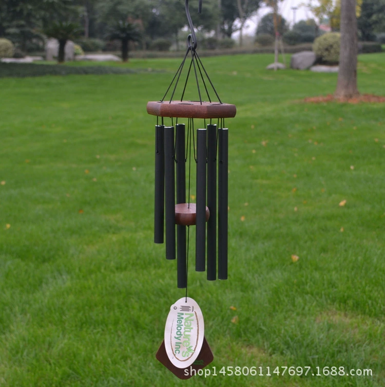 Оптовая творческий ручной работы из твердого дерева из алюминиевого сплава колокольчик кулон простой современный Декор для дома 24 дюйма