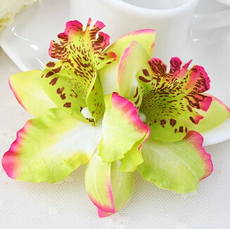 Заколка для волос Beach Orchid, Bridal Hairgrip, двойная орхидея 7 см, аксессуар для невесты и подружек невесты