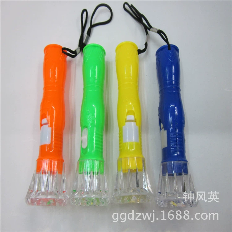 Пластиковый фонарик светодиодный фонарик с прозрачной головкой HY-187 оптовый практический подарок 2 юаня магазин детей светящийся