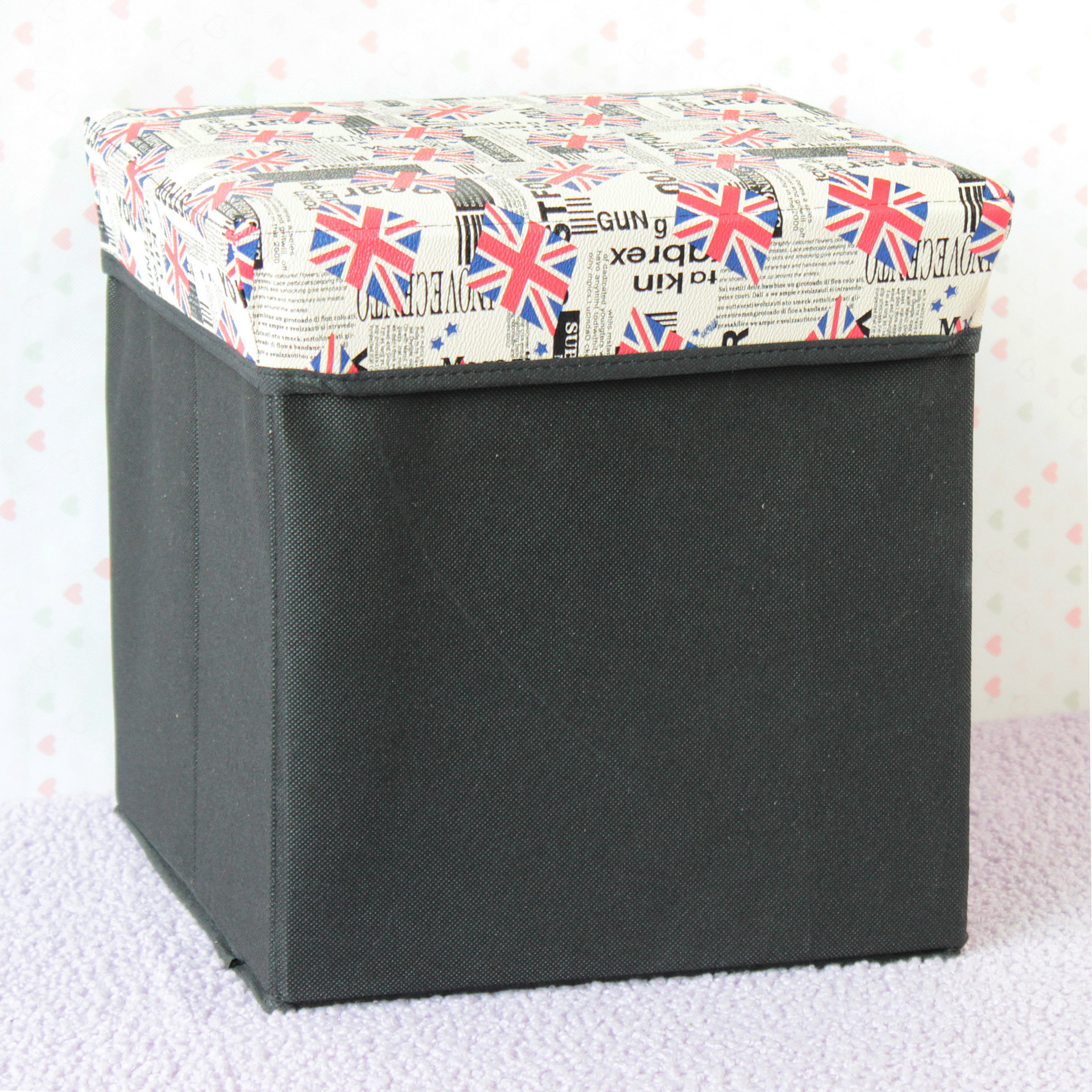 Manufactor supply Non-woven fabric square Shoe changing stool Folding stool originality Japanese Storage stool multi-function Fabric art Storage stool