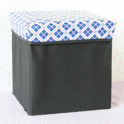 Manufactor supply colour stripe square Leatherwear Large Debris Storage Folding stool multi-function Storage Stool