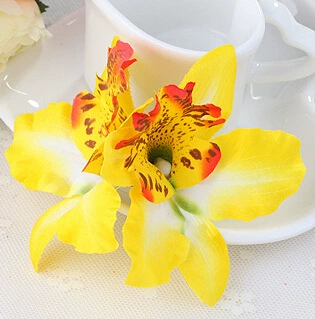 Заколка для волос Beach Orchid, Bridal Hairgrip, двойная орхидея 7 см, аксессуар для невесты и подружек невесты
