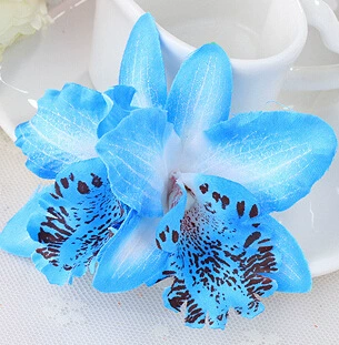 Заколка для волос Beach Orchid, Bridal Hairgrip, двойная орхидея 7 см, аксессуар для невесты и подружек невесты