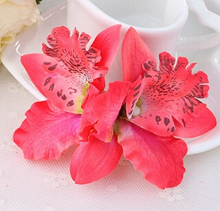 Заколка для волос Beach Orchid, Bridal Hairgrip, двойная орхидея 7 см, аксессуар для невесты и подружек невесты