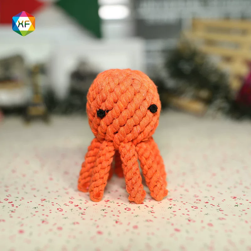 Игрушки из хлопчатобумажной верёвки для собак Spot, оптовые продажи, вязанные осьминоги, осьминоги, маленькие и средние собаки, чистка зубов верёвкой, узел