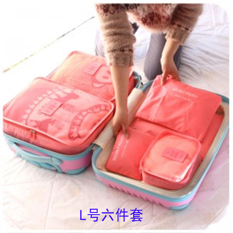 Bolsa de almacenamiento de viaje engrosada directa de fábrica gran bolsa de almacenamiento de 6 piezas clasificación de ropa bolsa de organización bolso