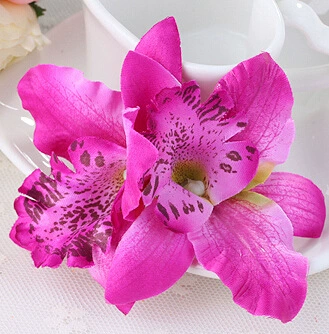 Заколка для волос Beach Orchid, Bridal Hairgrip, двойная орхидея 7 см, аксессуар для невесты и подружек невесты
