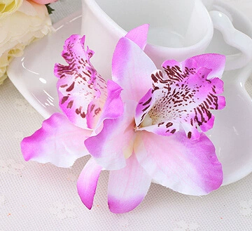 Заколка для волос Beach Orchid, Bridal Hairgrip, двойная орхидея 7 см, аксессуар для невесты и подружек невесты