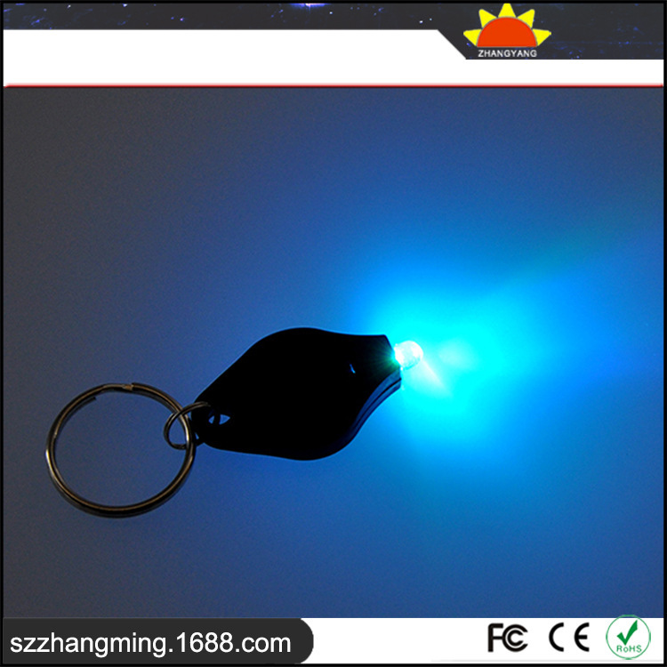 带灯钥匙扣 塑料LED蓝光钥匙灯钥匙扣箱包挂饰车标钥匙扣