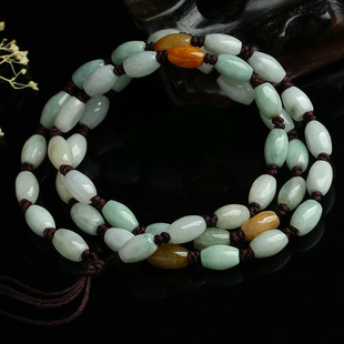 A goods Myanmar jadeite bead chain pendant rope round bead jade bead rope jade pendant chain live supply wholesale