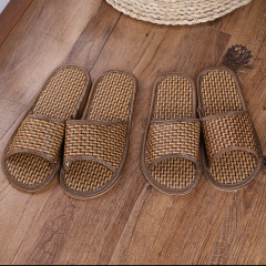 Natural tropical rattan couple's home slippers rattan straw men's and women's running slippers bamboo and rattan summer sandals