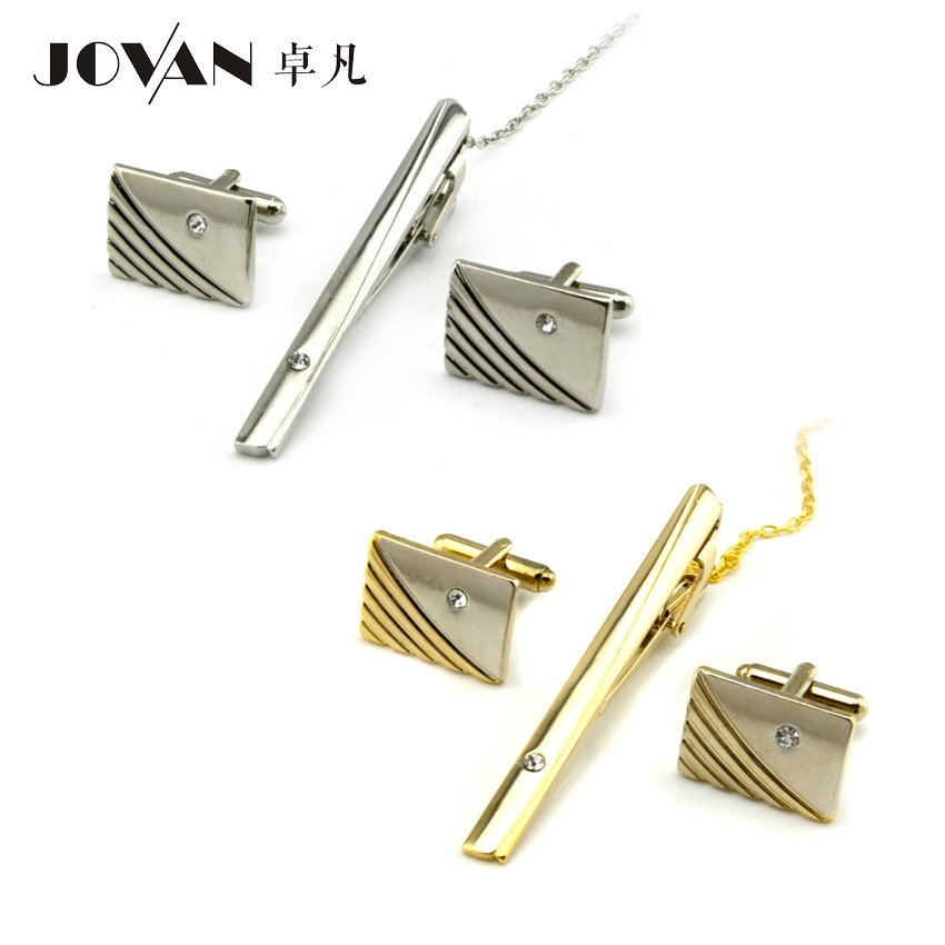Men's Tie Clip and Cufflink Set Korean Style Business Diamond-Studded Twill Jovan Ebay Amazon Aliexpress