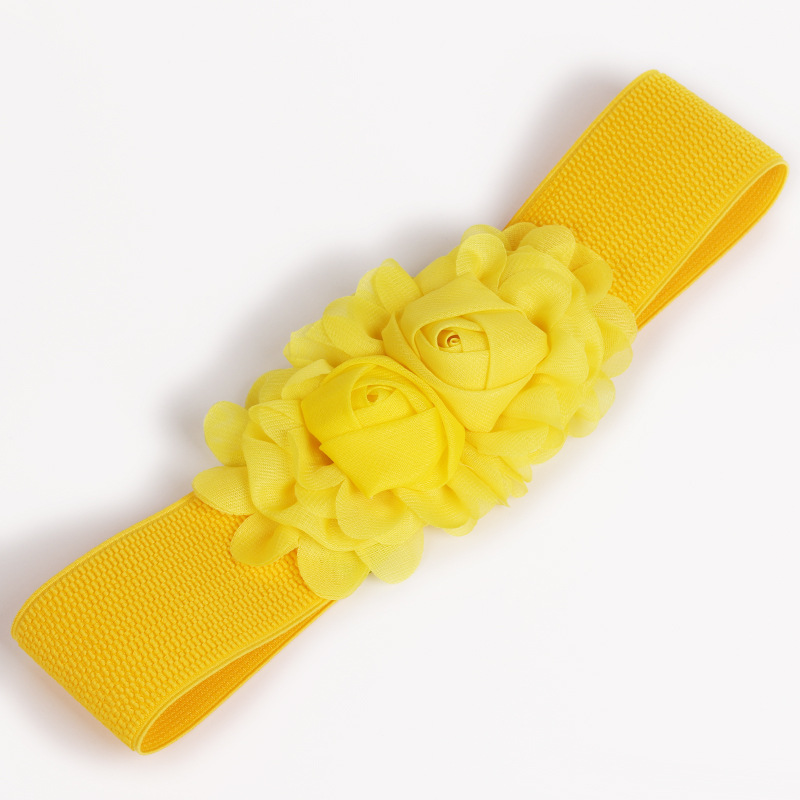 Cinturón elástico de las mujeres decorativas de todo fósforo simple de las mujeres de ancho de gasa Rosa elástico cintura sello de las mujeres 60g