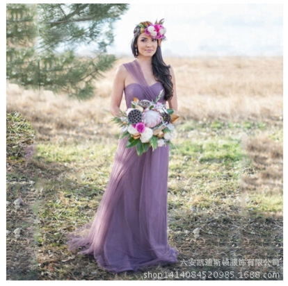 Long Banquet Performance Evening Dress 2026 Spring/Summer New Style Sister Group European and American Fashion Bride Wedding Bridesmaid Dress