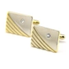 Gold cufflinks (18K real gold two-color electroplating)