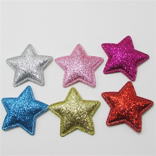 Ultrasonic Embossed Gold Powder Five-Pointed Star Children's Hairpin Headwear Jewelry Accessories Wholesale Five-Pointed Star