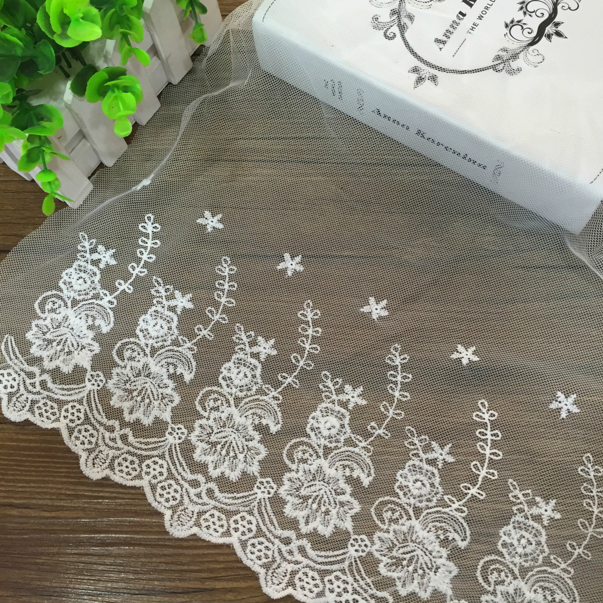 【恋森家纺】窗帘布艺配饰网底蕾丝绣花边白色厂家批发现货量大优