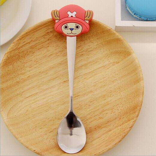 T Cartoon Stainless Steel Spoon, Cute Silicone Handle For Children, Stylish Coffee Stirring Spoon_voghion.com