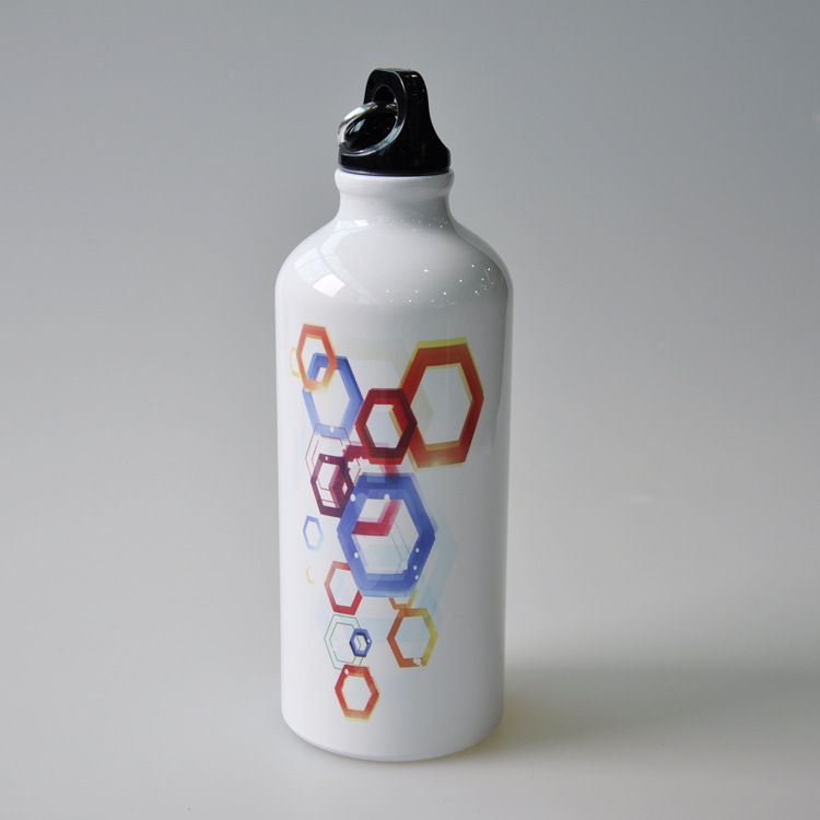 Bicicleta de aleación de aluminio deportes hervidor montaña bicicleta agua taza de transferencia de calor impresión olla de aluminio blanco 400ml 500ml