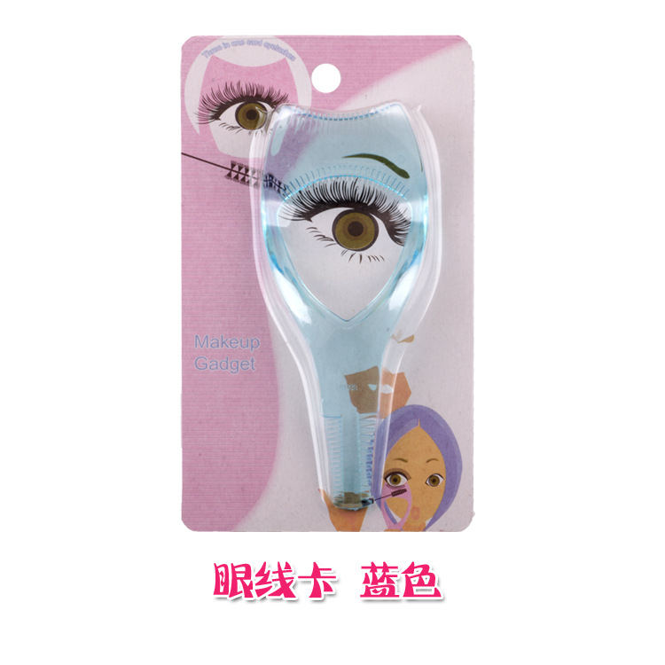 Tarjeta 3 en 1 para pestañas y delineado, nueva diseño de plástico, herramienta auxiliar para maquillaje