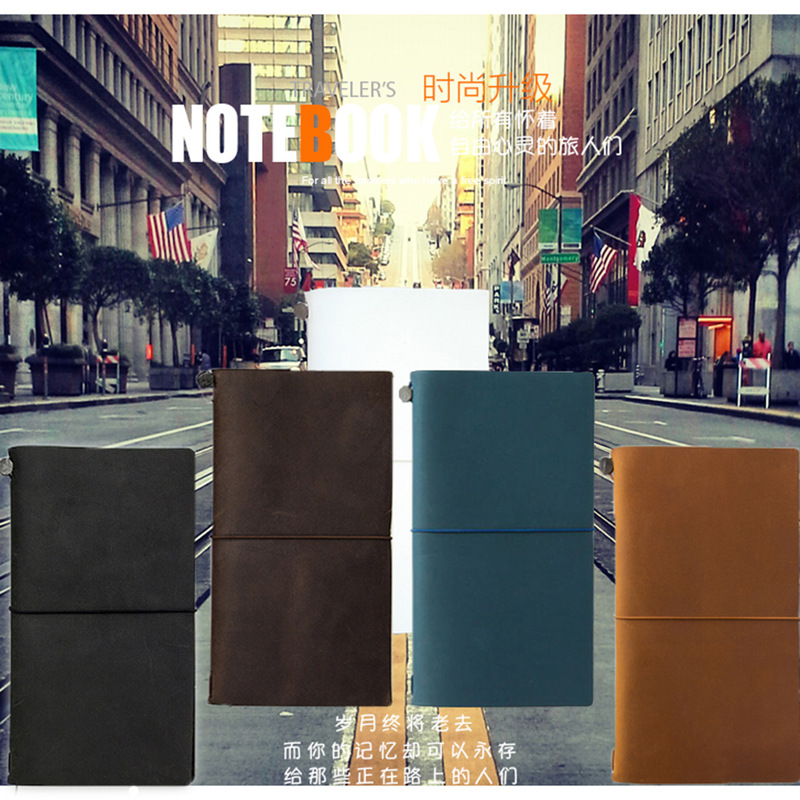In-Stock Vintage Leather Handmade Travel Journal European-Style Traveler's Notebook Diary Notepad Portable